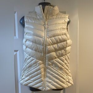 Talbots Ivory Quilted Puffer Down Vest